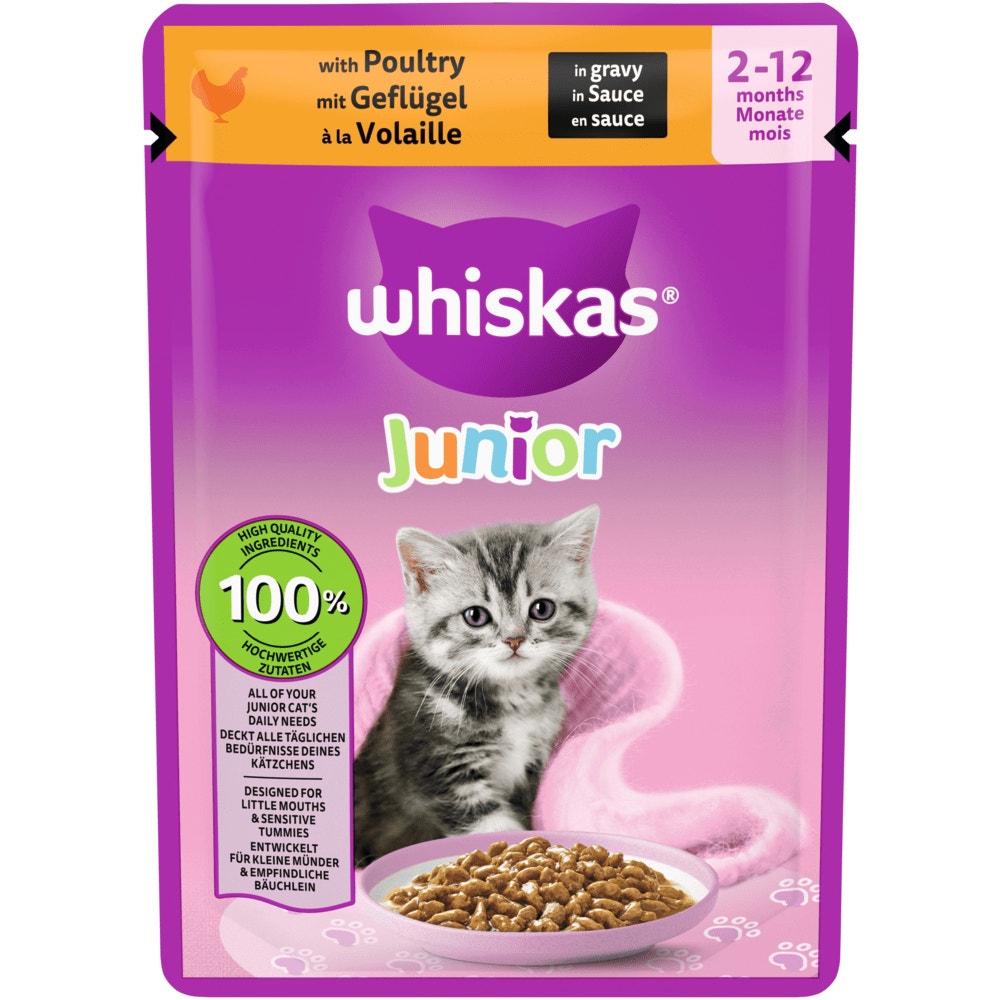 WHISKAS® Junior Geflügel in Sauce, 85g - 1