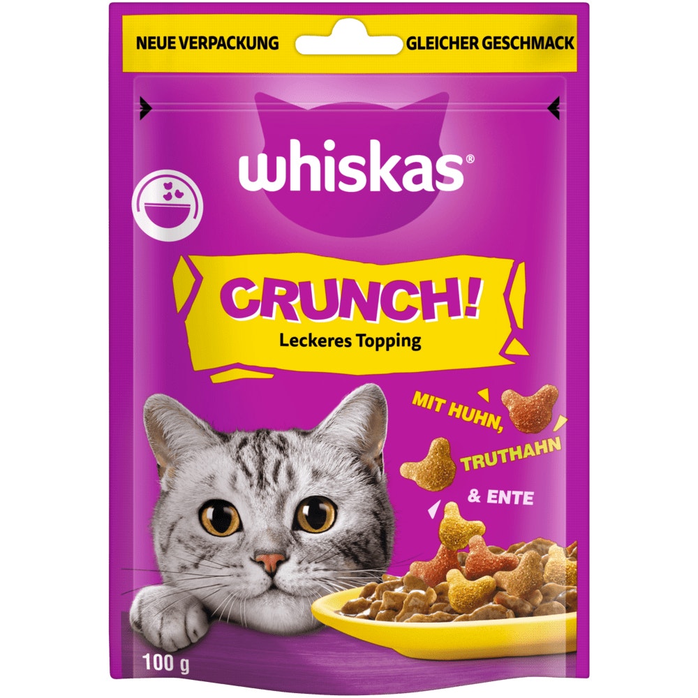 WHISKAS® CRUNCH! Huhn, Truthahn & Ente, 100g - 1