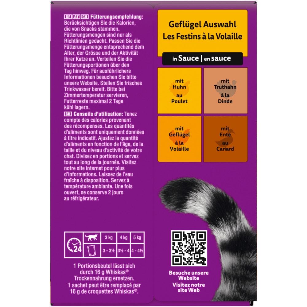 WHISKAS® 7+ Geflügel Auswahl in Sauce, 12 & 24 x 85g - 3
