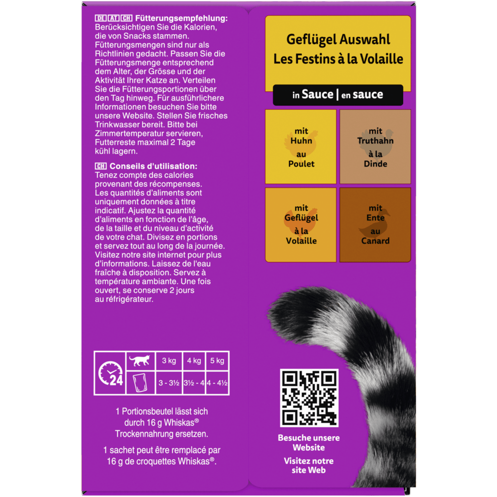 WHISKAS® 1+ Geflügel Auswahl in Sauce, 12 & 24 x 85g - 2