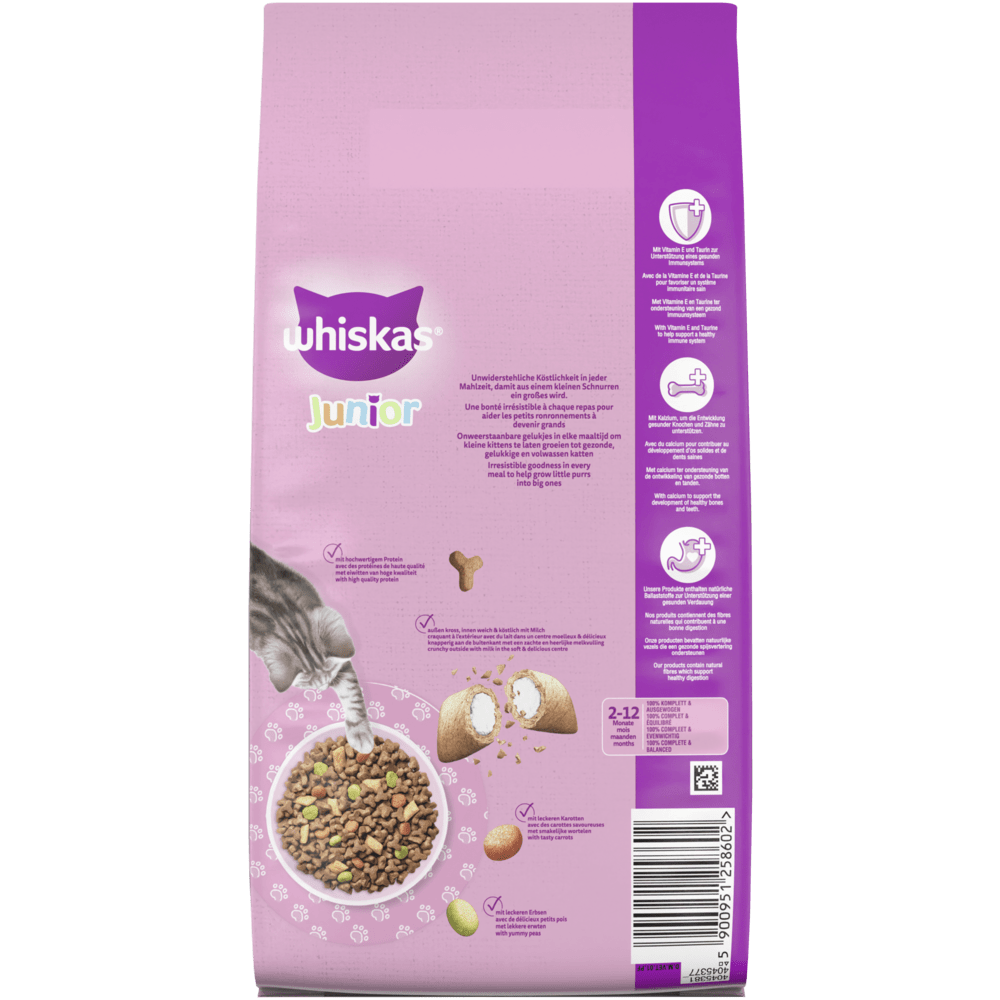 WHISKAS Junior Huhn, 800g, 1,9 & 7kg | Trockenfutter