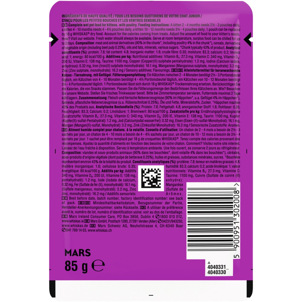 WHISKAS® Junior Geflügel in Sauce, 85g - 2