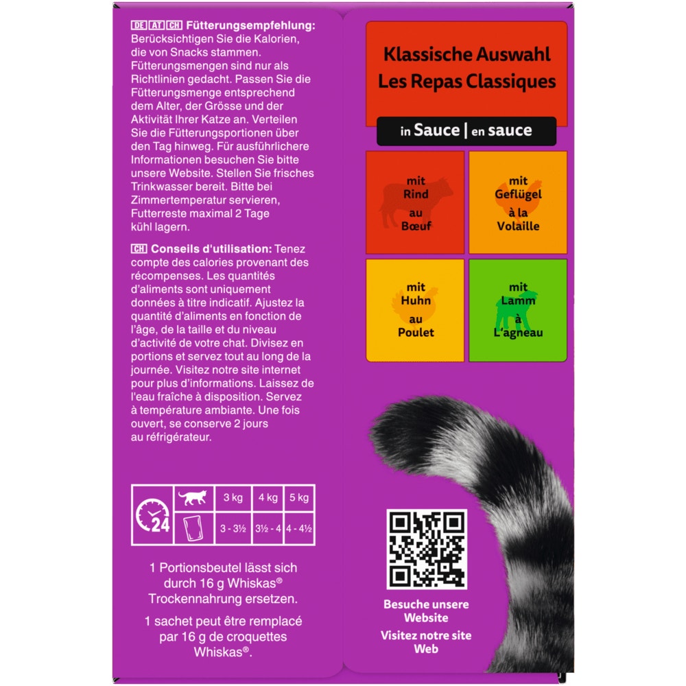 WHISKAS® 1+ Klassische Auswahl in Sauce, 12, 24, 40, 48 & 80 x 85g - 3