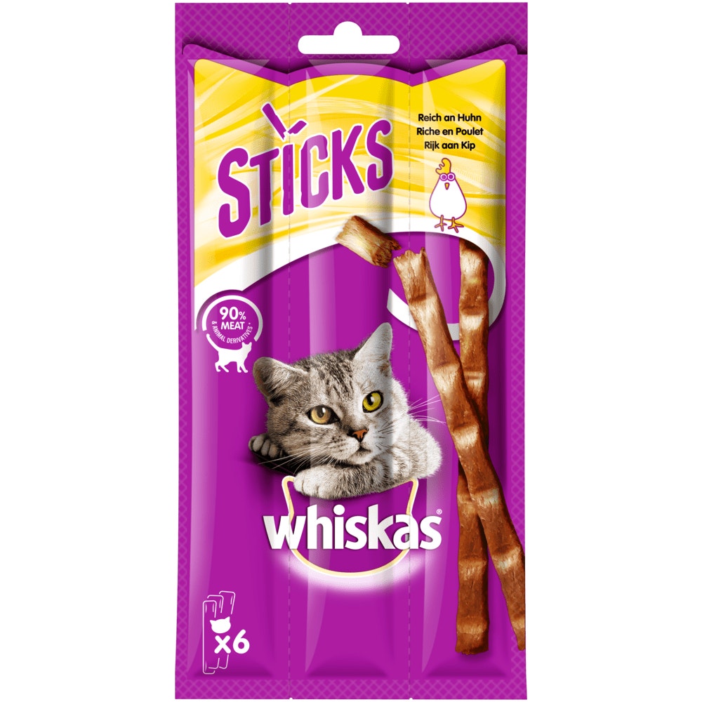 WHISKAS® STICKS Huhn, 6 x 6g - 1