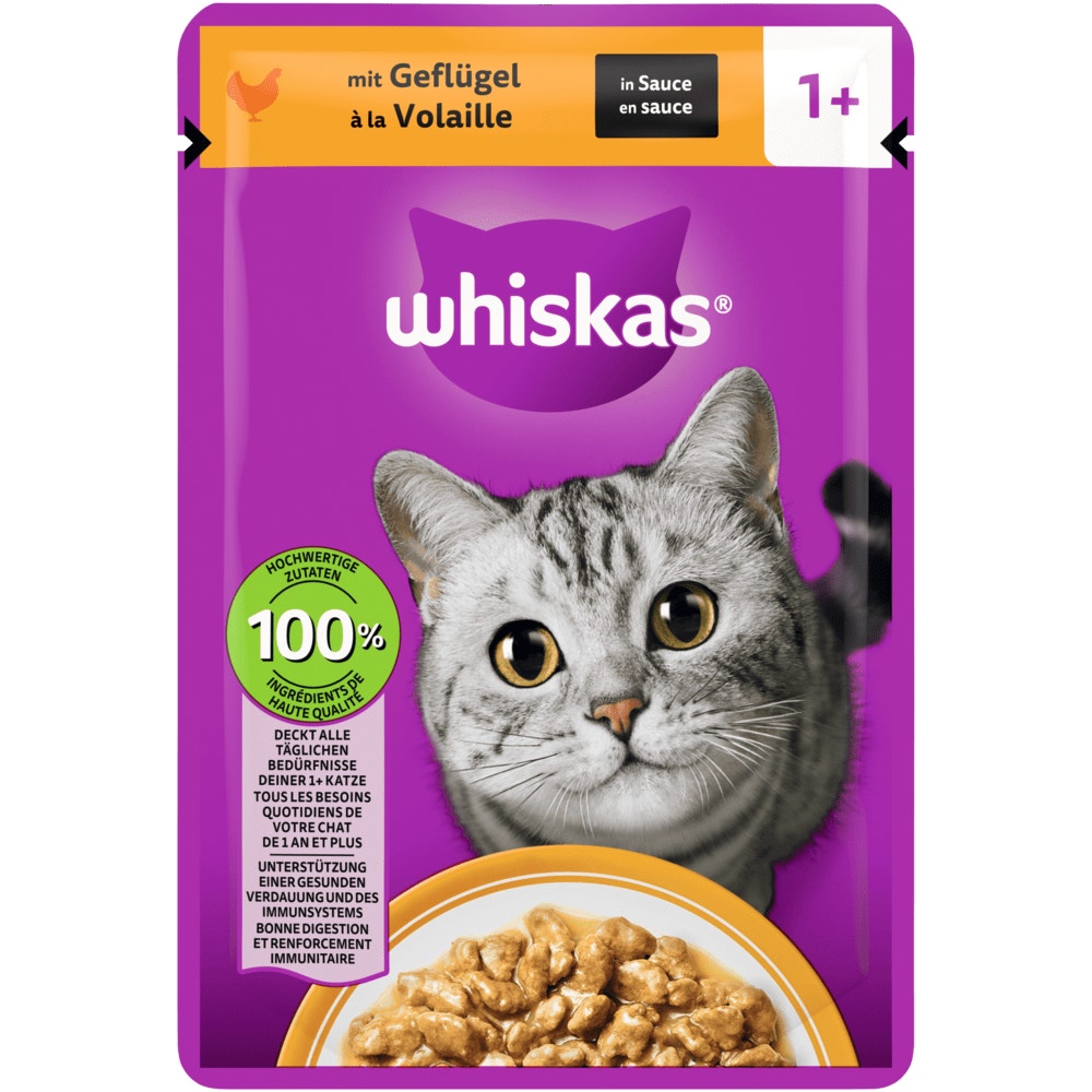 WHISKAS® 1+ Geflügel in Sauce, 85g - 1