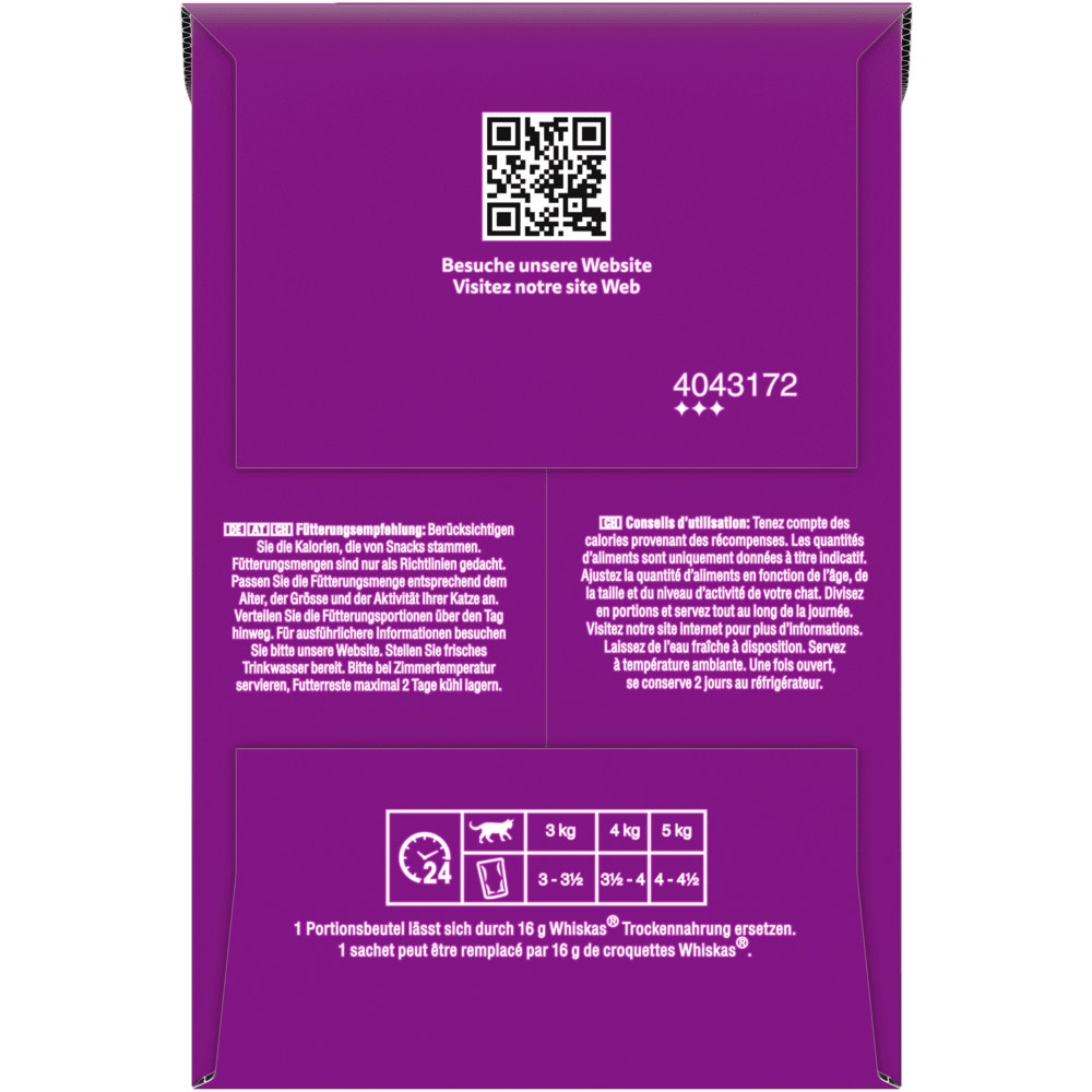 WHISKAS® 7+ Gemischte Auswahl 4 Varietäten in Sauce, Multipack 12 x 85g - 2