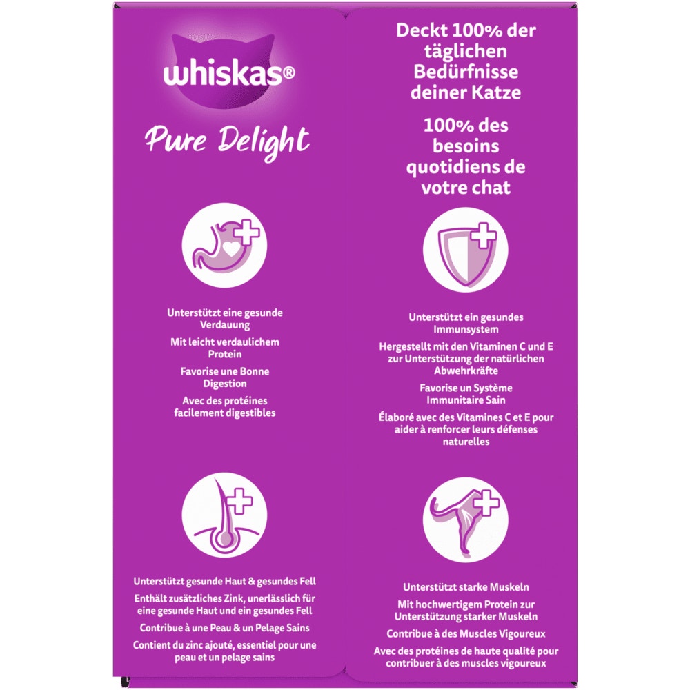 WHISKAS® Pure Delight Geflügel Ragout in Gelee, Nassfutter, 12 & 40 x 85g - 2