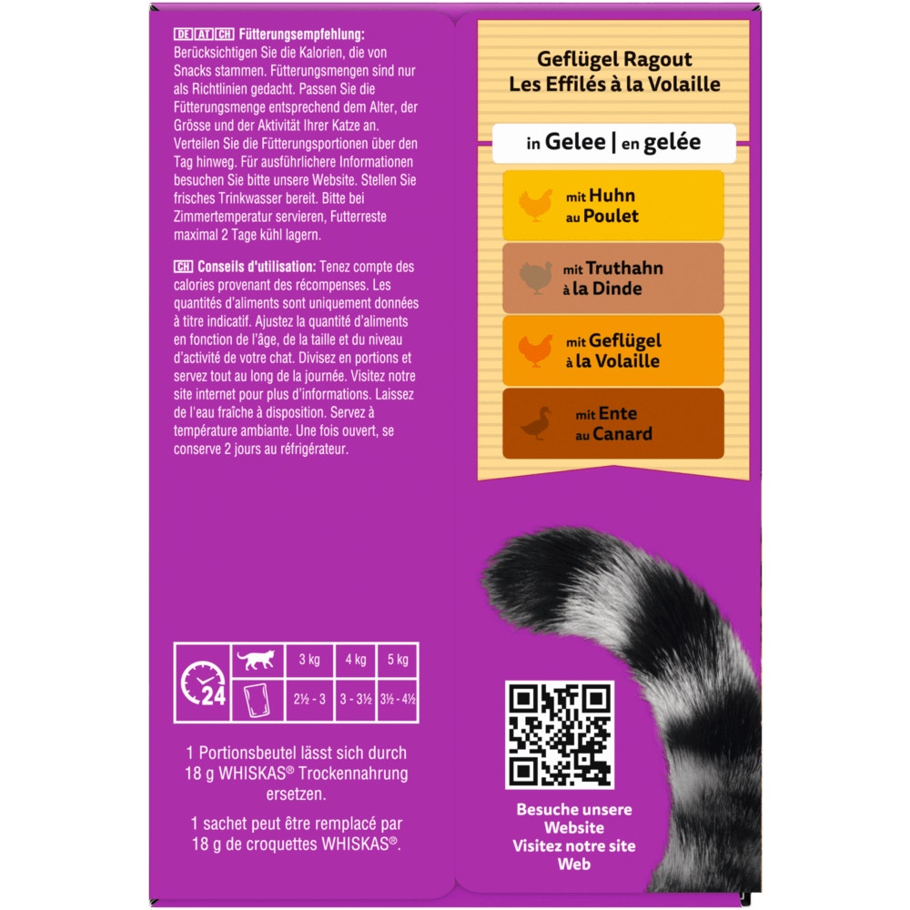 WHISKAS® Pure Delight Geflügel Ragout in Gelee, Nassfutter, 12 & 40 x 85g - 3