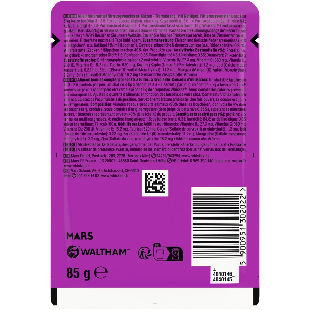 WHISKAS® 1+ Geflügel in Sauce, 85g - 2