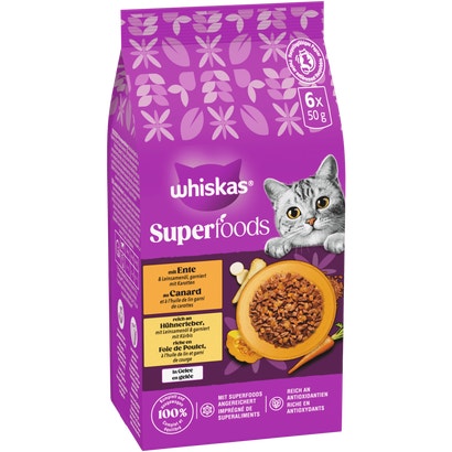 Superfoods 2 Varietäten Ente & Karotten, Huhn & Leber in Gelee, Portionsbeutel