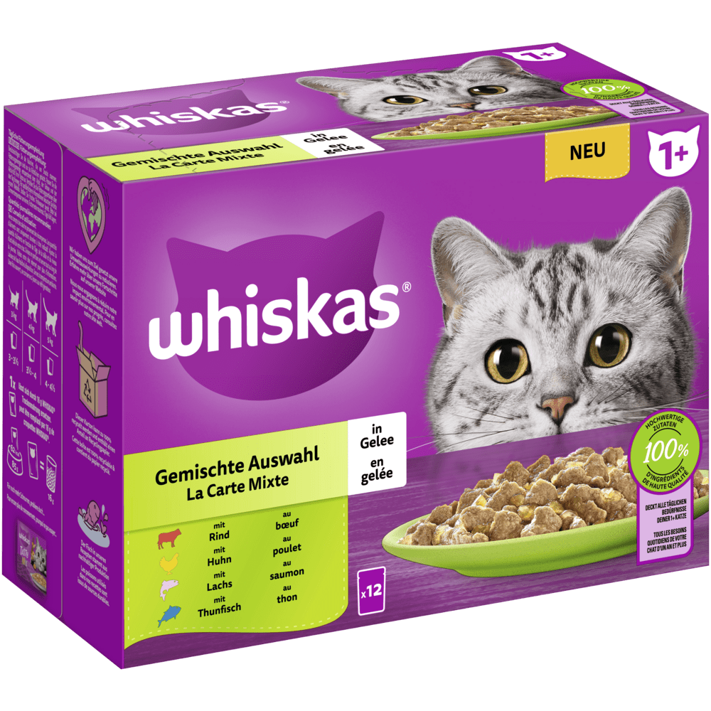 WHISKAS Pounce & Play Mit Huhn 16x45g - Knusprige Katzensnacks